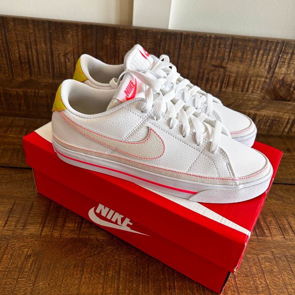 Nike White and Yellow Athletic Shoes